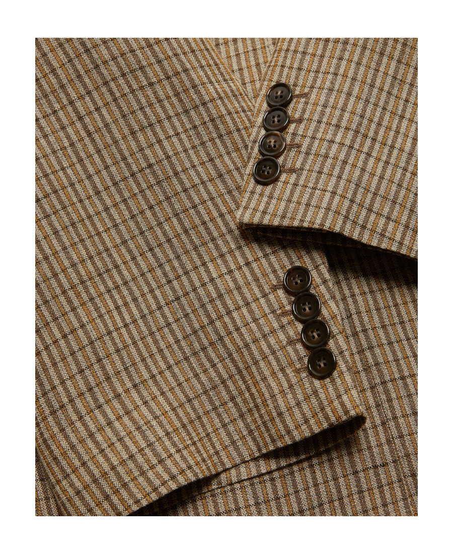 Acne Studios Checked Single-breasted Blazer In Brown