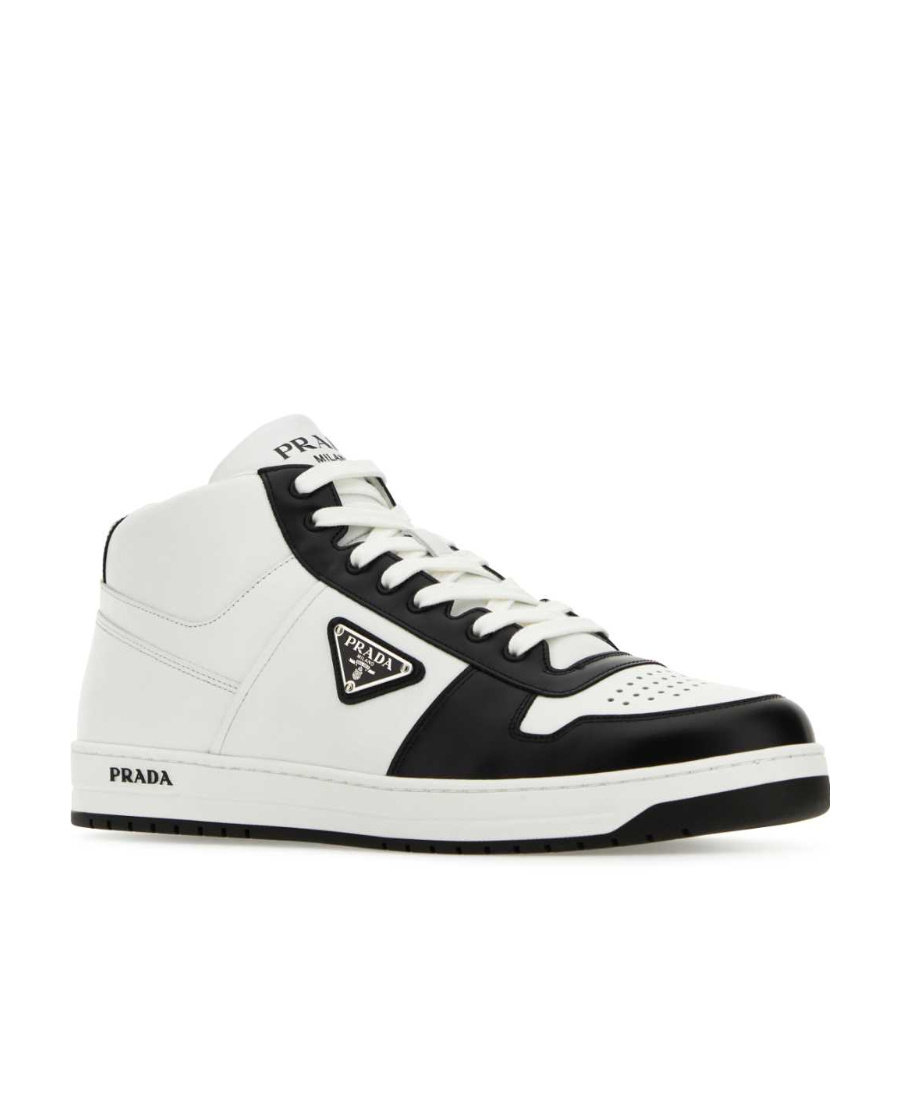 Prada Lace-up High-top Shoes In White