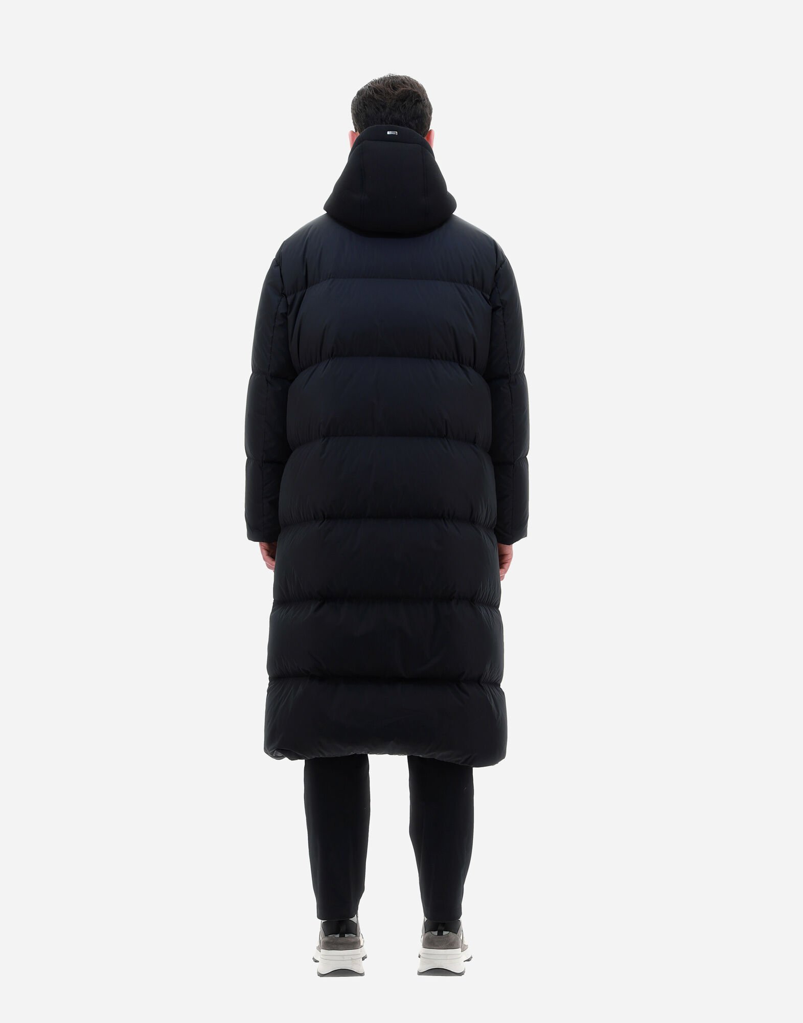 Herno Long-sleeved Hooded Cotton Suit In Black