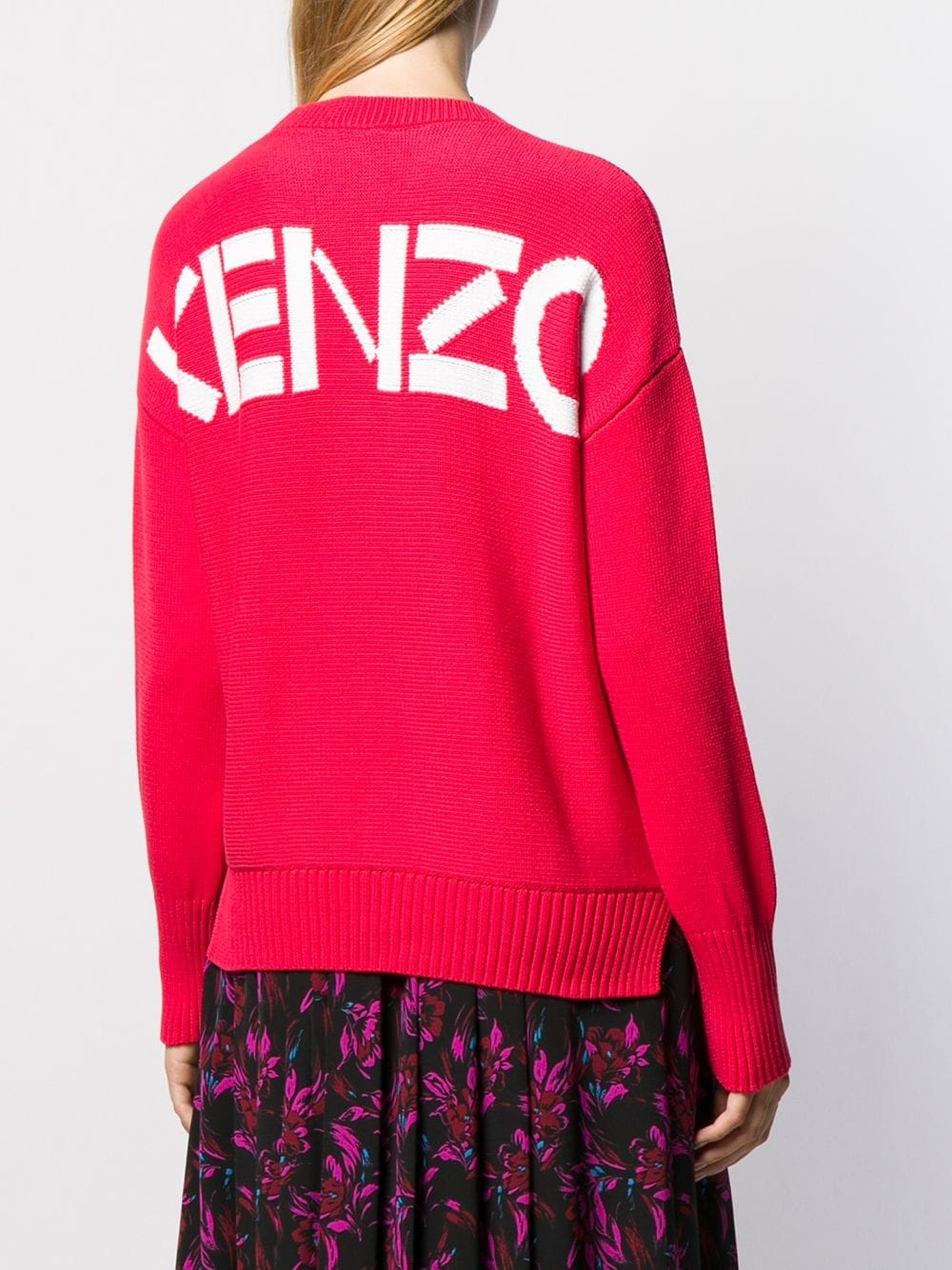 Kenzo Logo Knit Jumper In Red