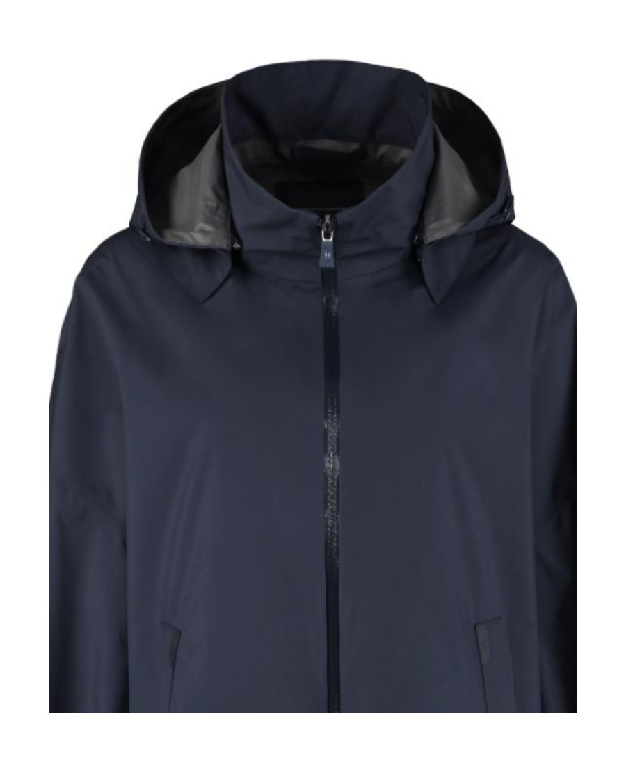 Herno Zip-up Hooded Jacket In Blue