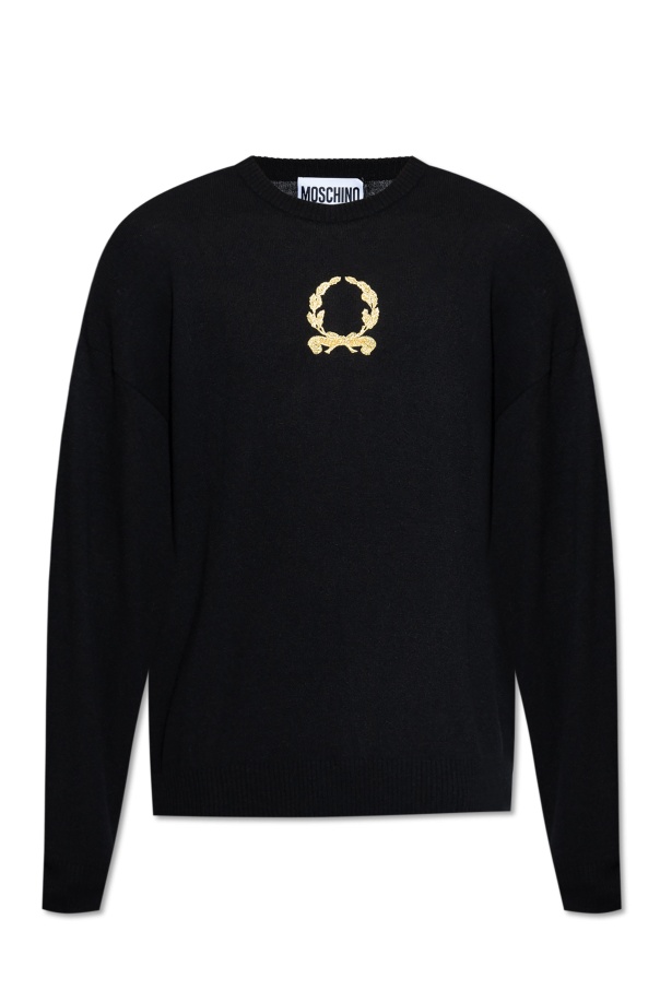 Moschino Long-sleeved Sweater In Black