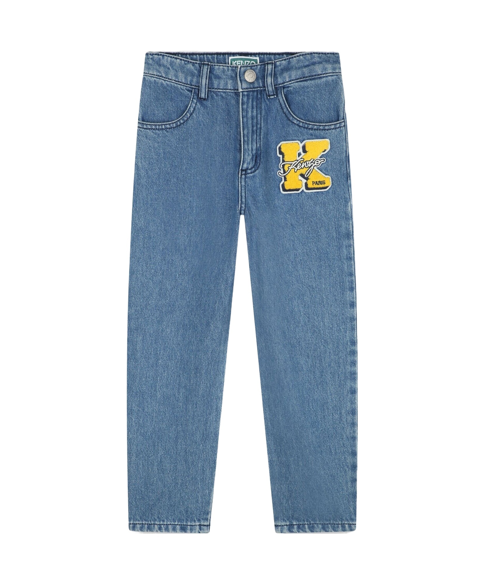 Kenzo Belt Ring Denim Trousers In Blue