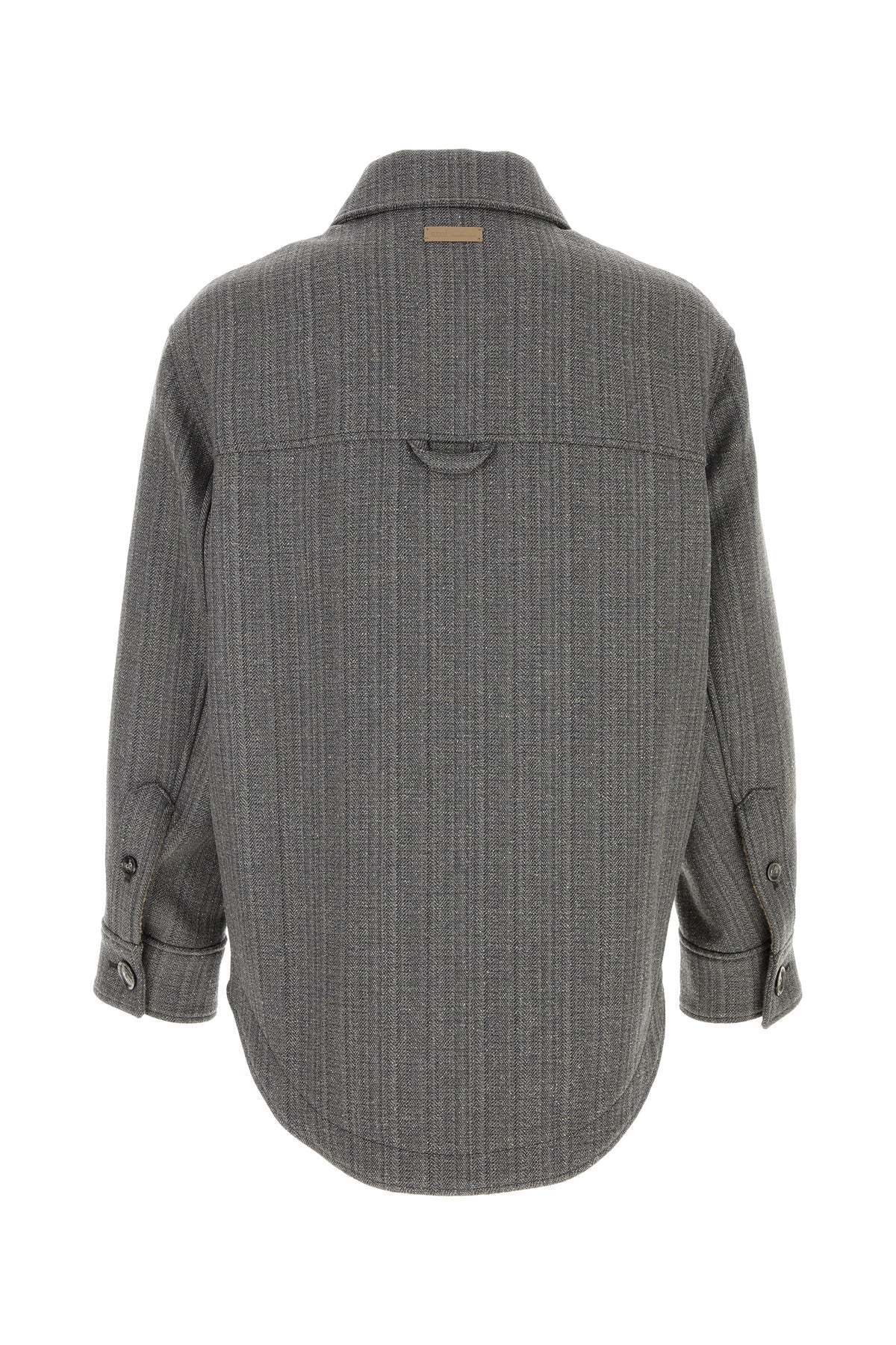 Ami Alexandre Mattiussi Ami Paris Herringbone Overshirt In Black
