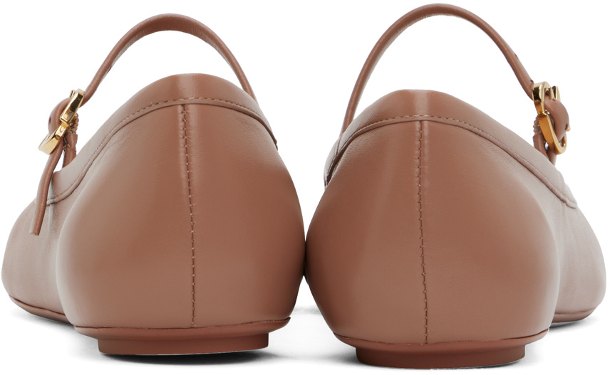 Gianvito Rossi Carla Leather Ballerina Shoes In Pink