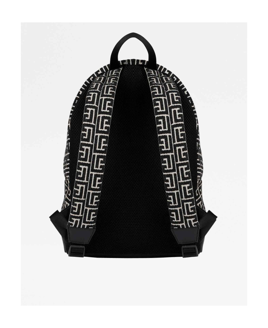 Balmain All-over Logo-pattern Backpack In Black