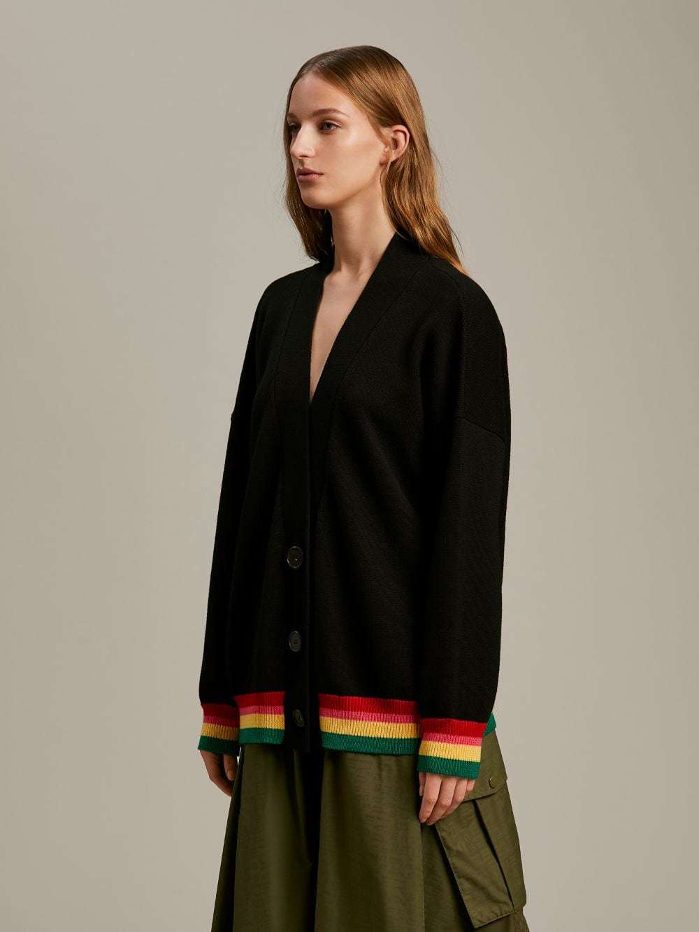 Palm Angels Miami Logo Needled Cardigan In Black