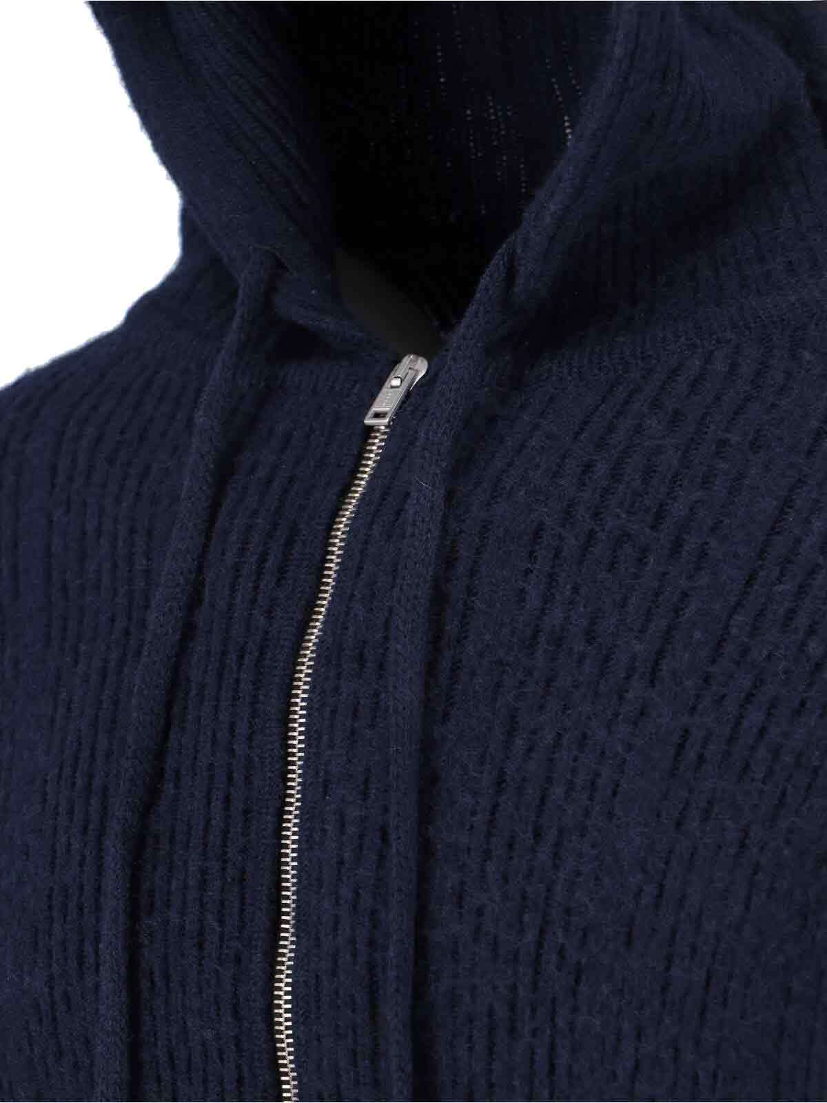 Marni Hooded Sweatshirt With Embroidered Detail And Ribbed Texture In Black