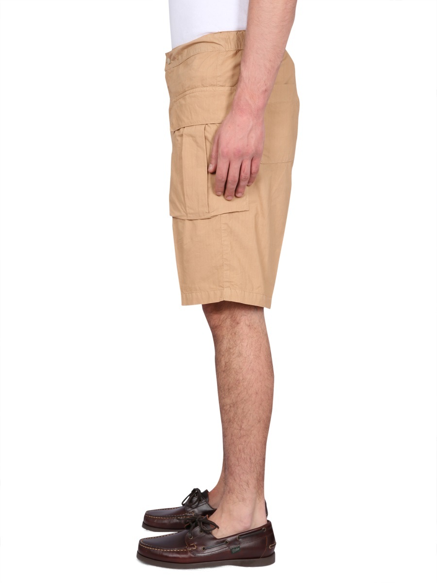Aspesi Lou Bermuda Shorts Elastic Waistband In Brown