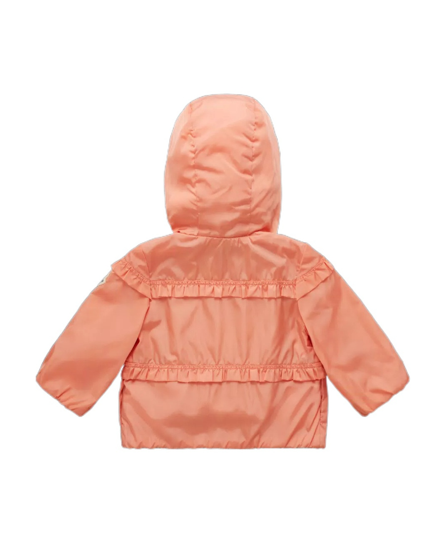 Moncler Ruffle-detail Hooded Jacket In Pink