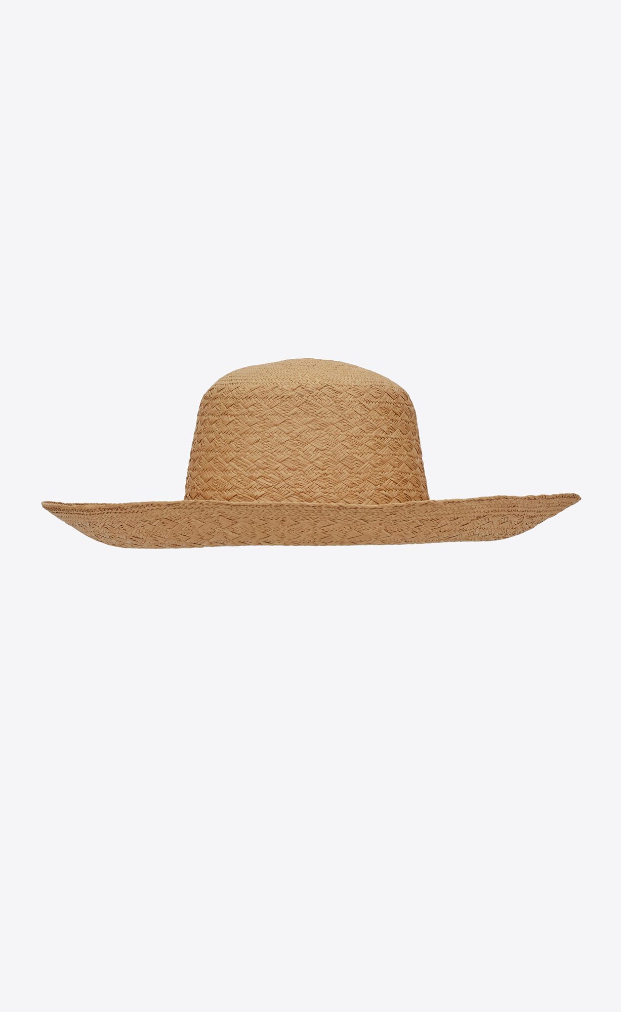Saint Laurent Woven Raffia Hat In Nude