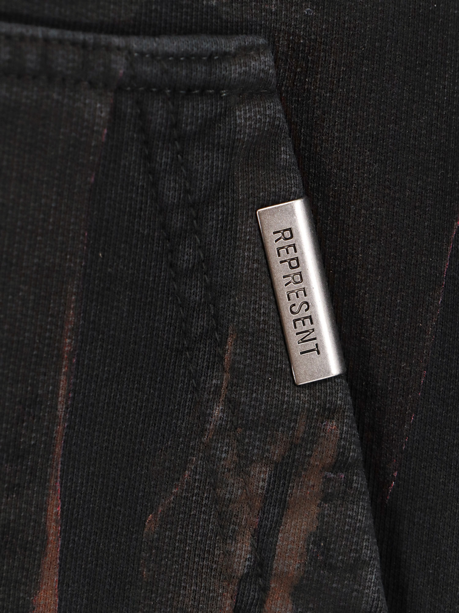 Represent Black Hoodie With Fixed Hood And Maxi Print On The Front In Cotton Man In Black