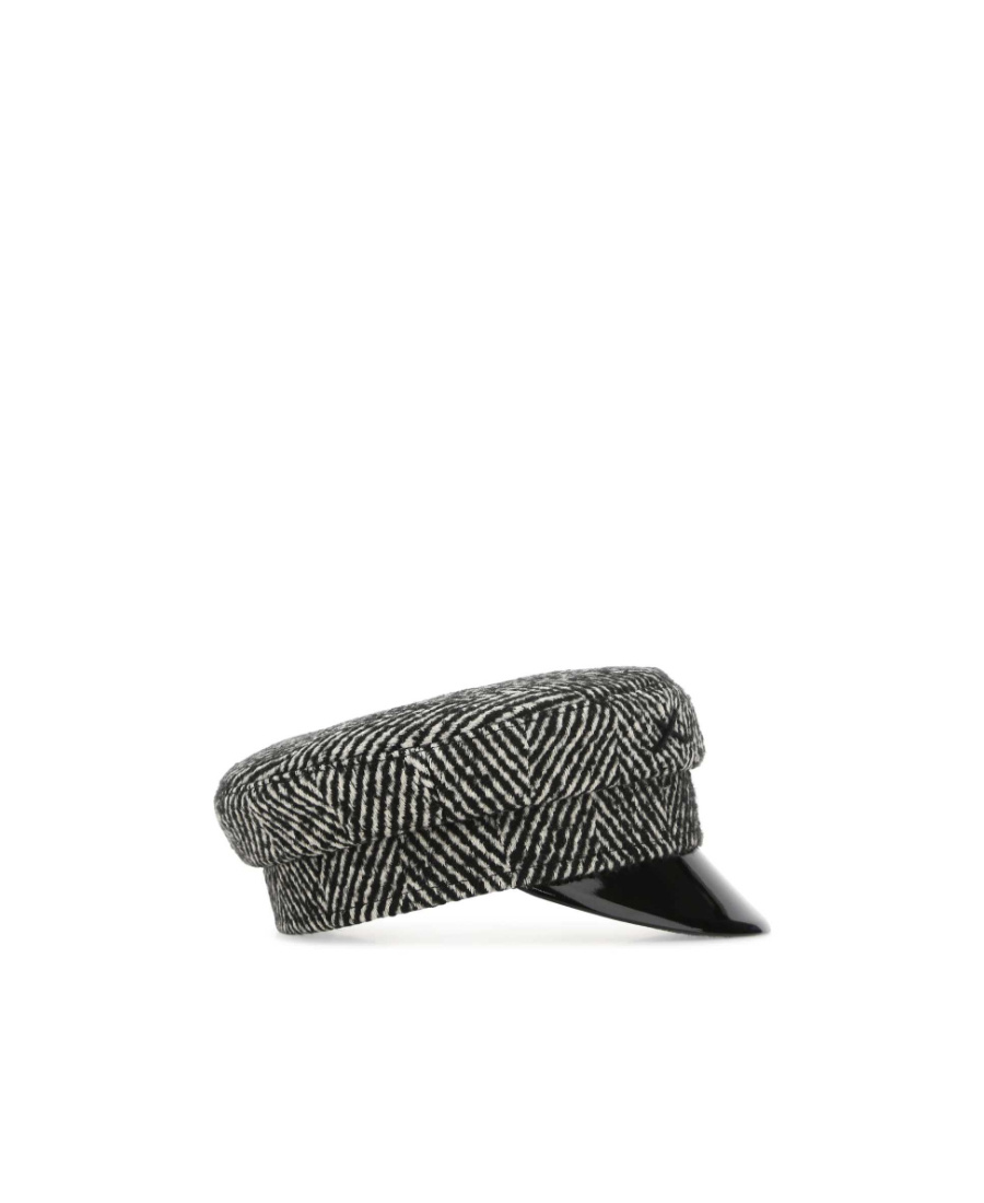 Ruslan Baginskiy Chevron-print Baker Boy Hat In Black