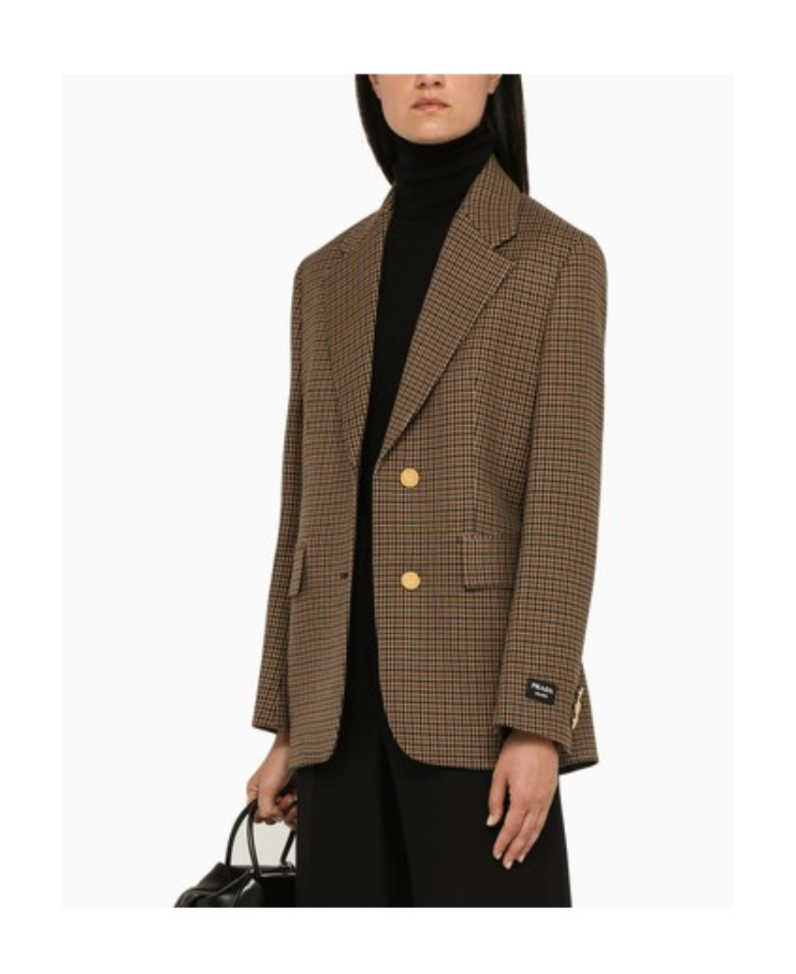 Prada Thousand Bird Suit Jacket In Brown