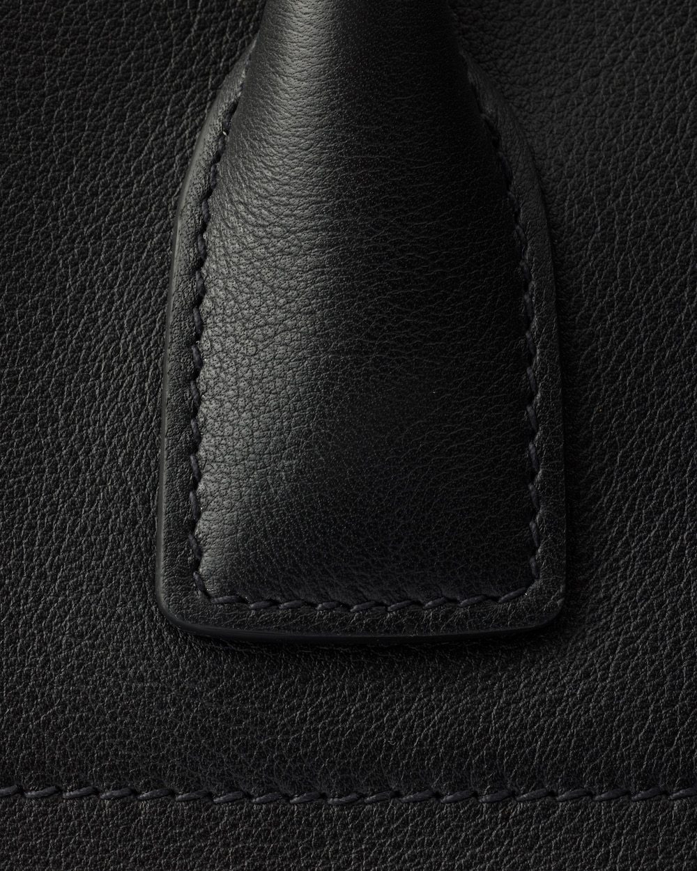 Prada Large Leather Tote Bag In Black