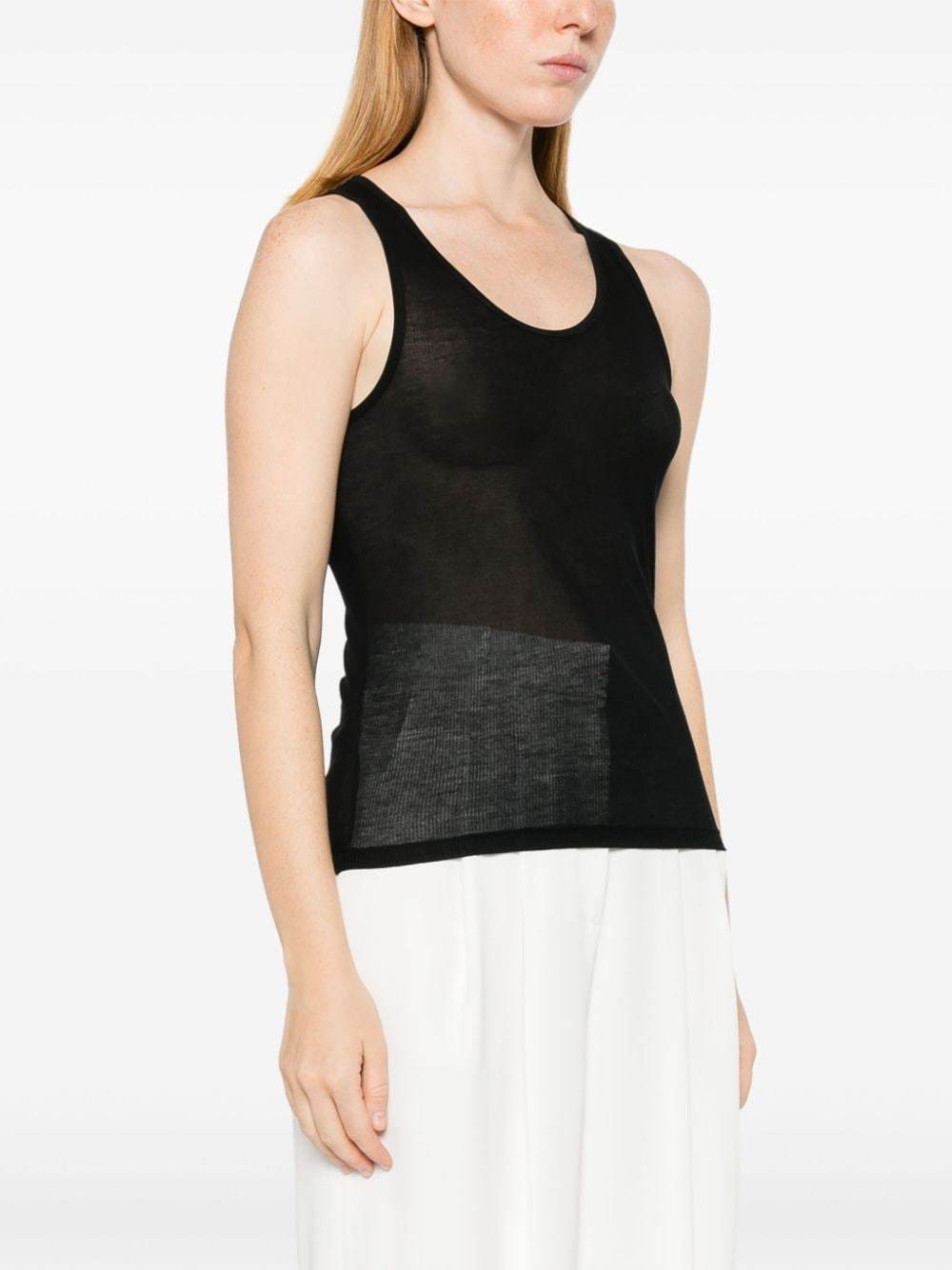 Khaite Round-neck Vest In Black