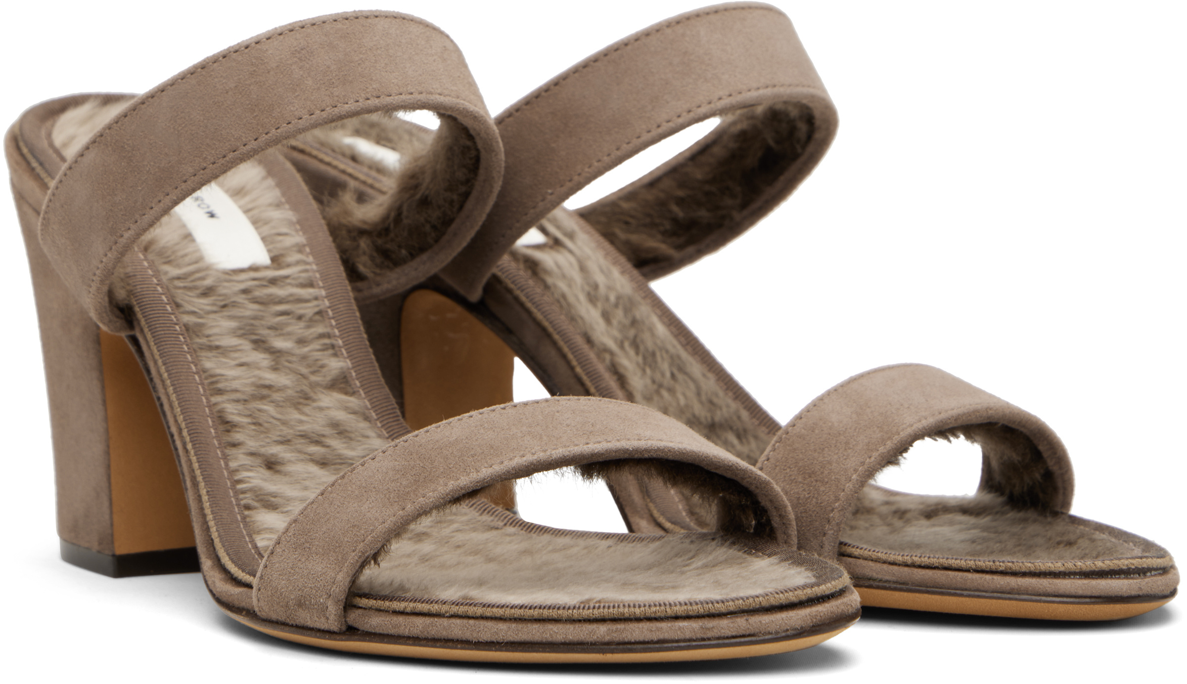 The Row Taupe Anwar Strap Heeled Sandals In Brown