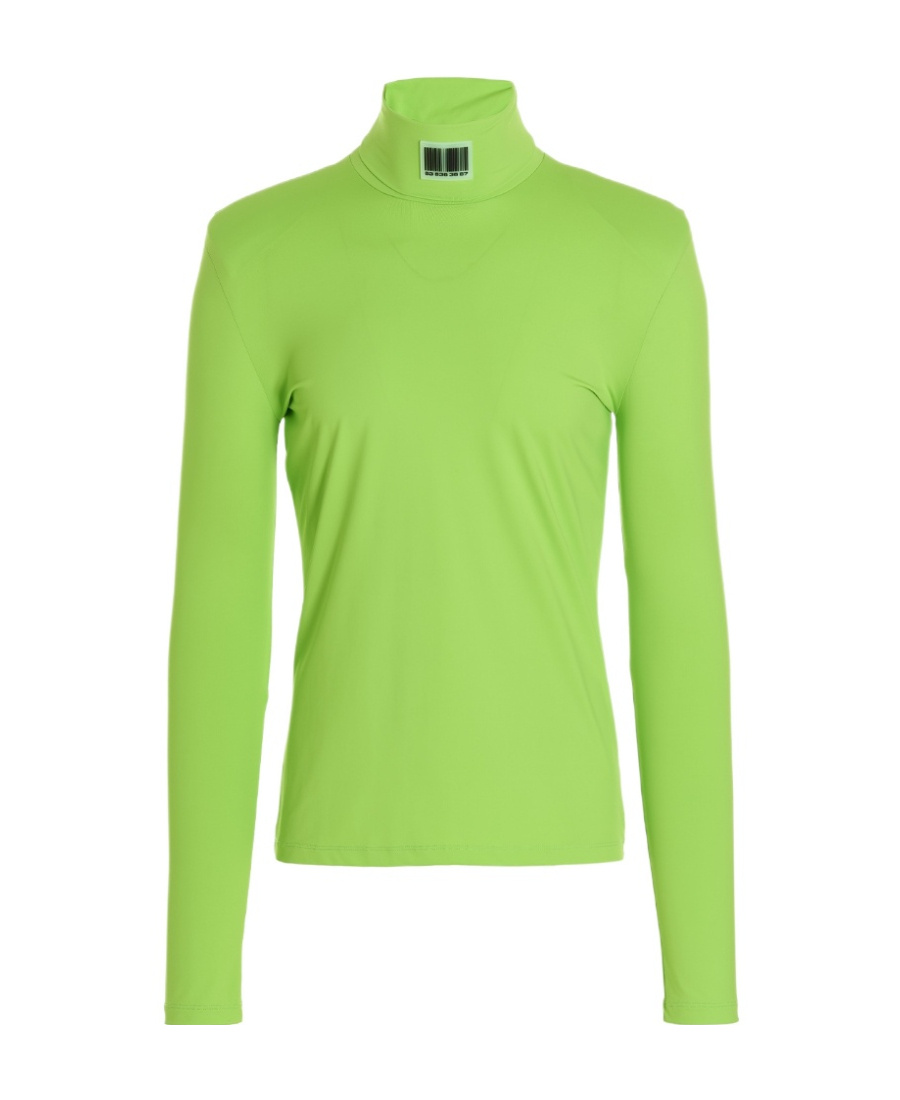 Shop Vtmnts Shoulder Pad High-neck T-shirt In Green