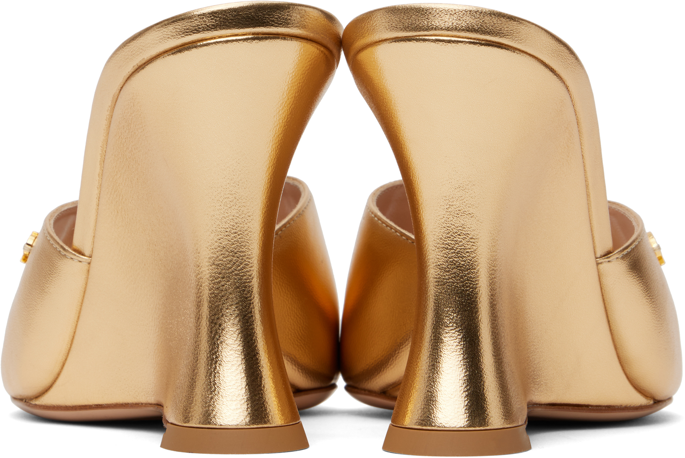 Gianvito Rossi Gold Nappa Silk Heeled Sandals In Gold