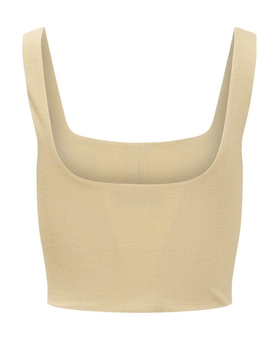 Jucca Short Square Collar Vest In Nude