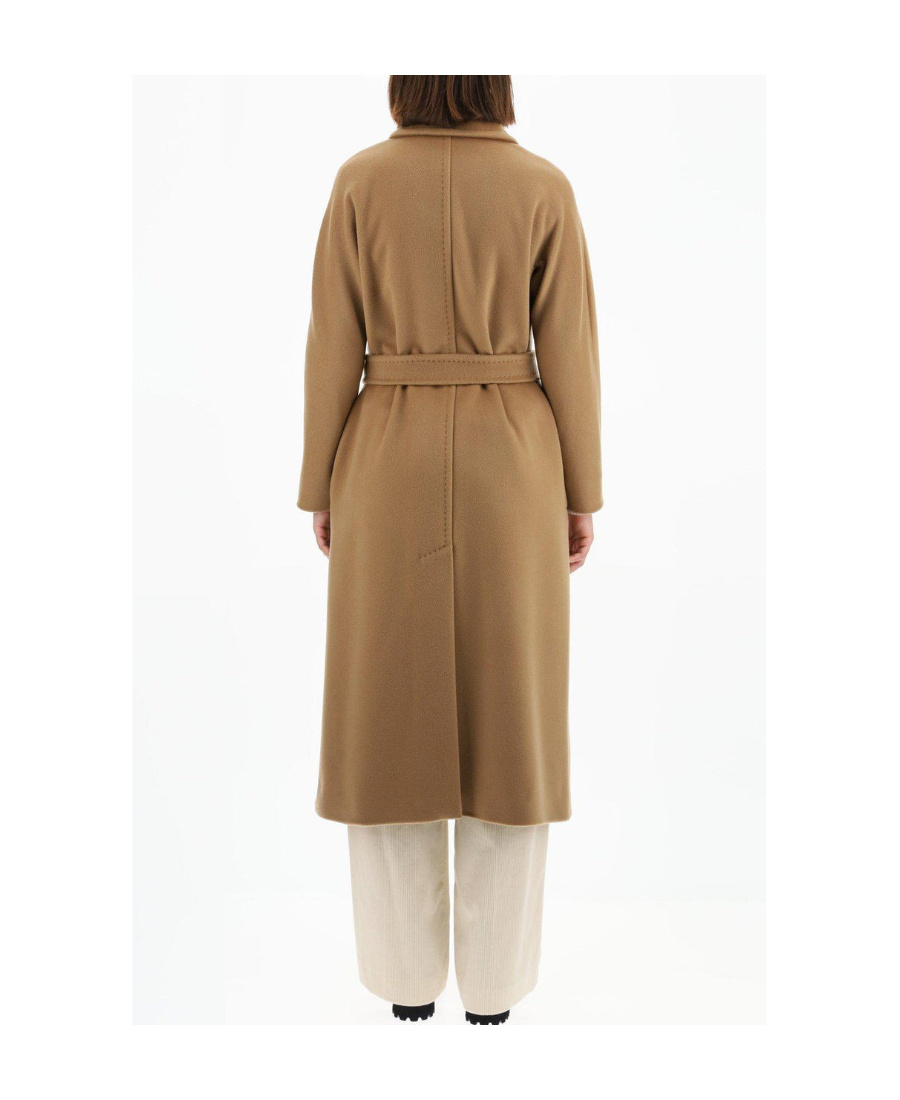 Max Mara Brown Cashmere Belted Coat In Nude