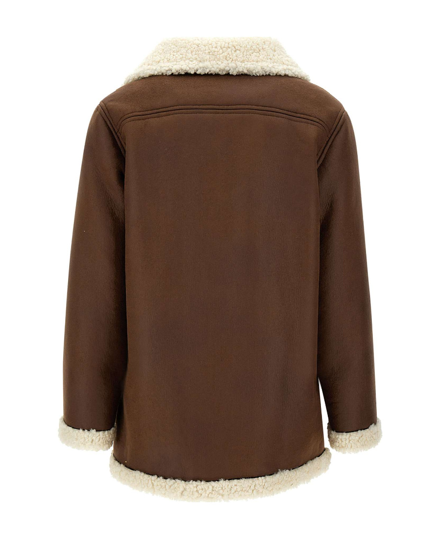 Apc Faux-leather Shearling Jacket In Multicolor