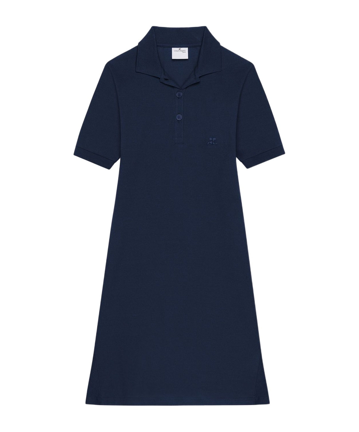 Courrèges Blue Navy Short-sleeve Mini Dress