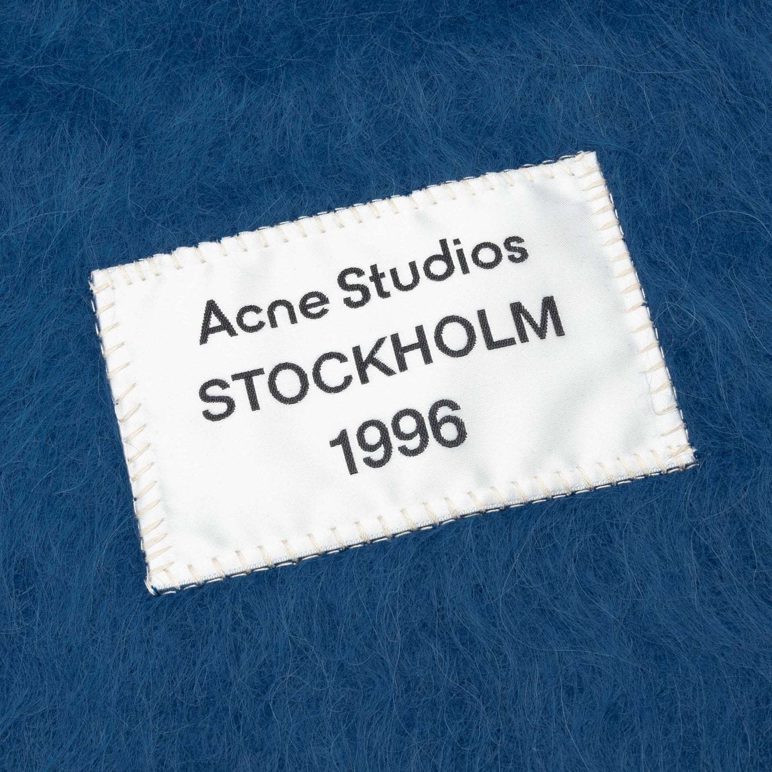 Acne Studios Logo Scarf In Blue