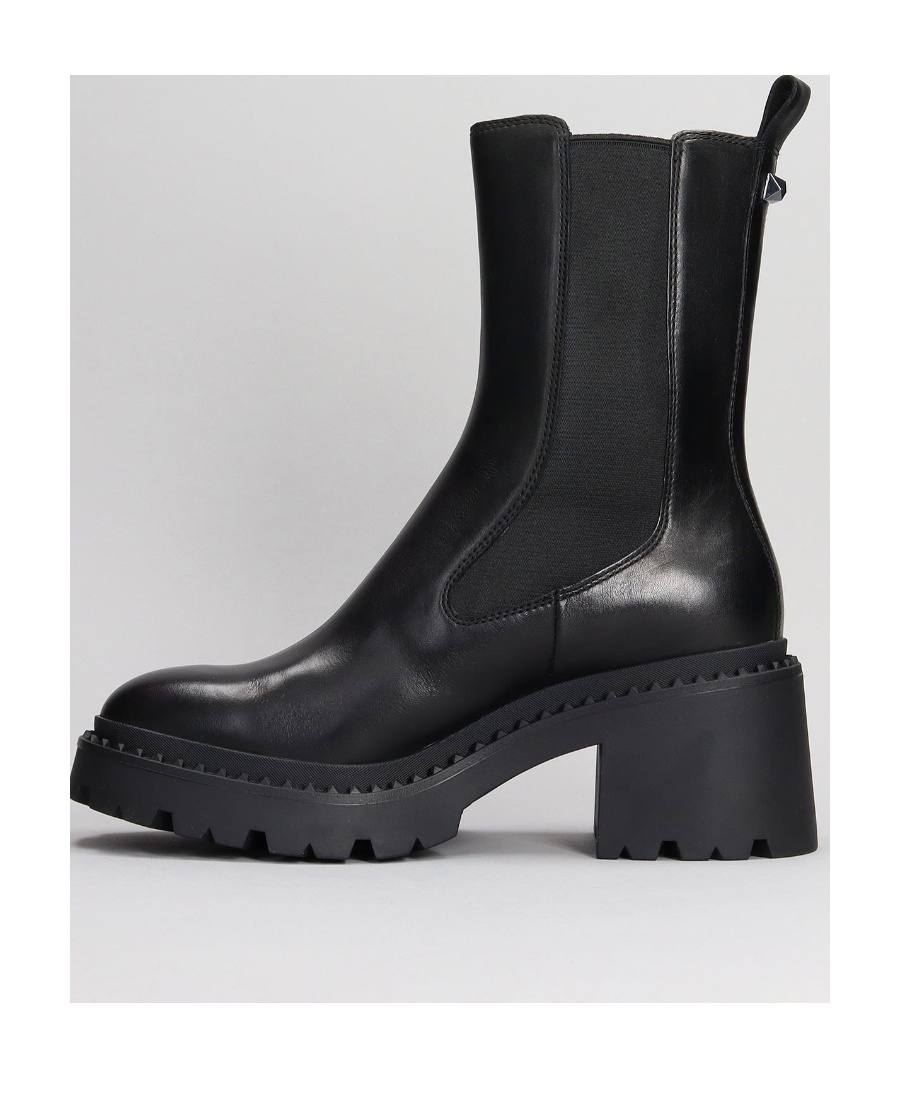 Ash Nico 75mm Leather Ankle Boots In Black