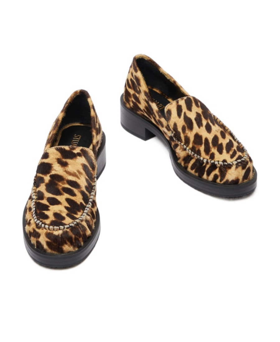 Stuart Weitzman Palmer Bold Loafer Womens Calf Hair S Loafers In Animal Print