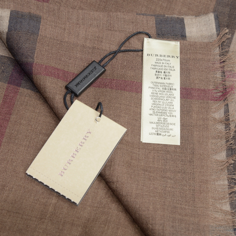 Burberry Checkered Scarf In Brown