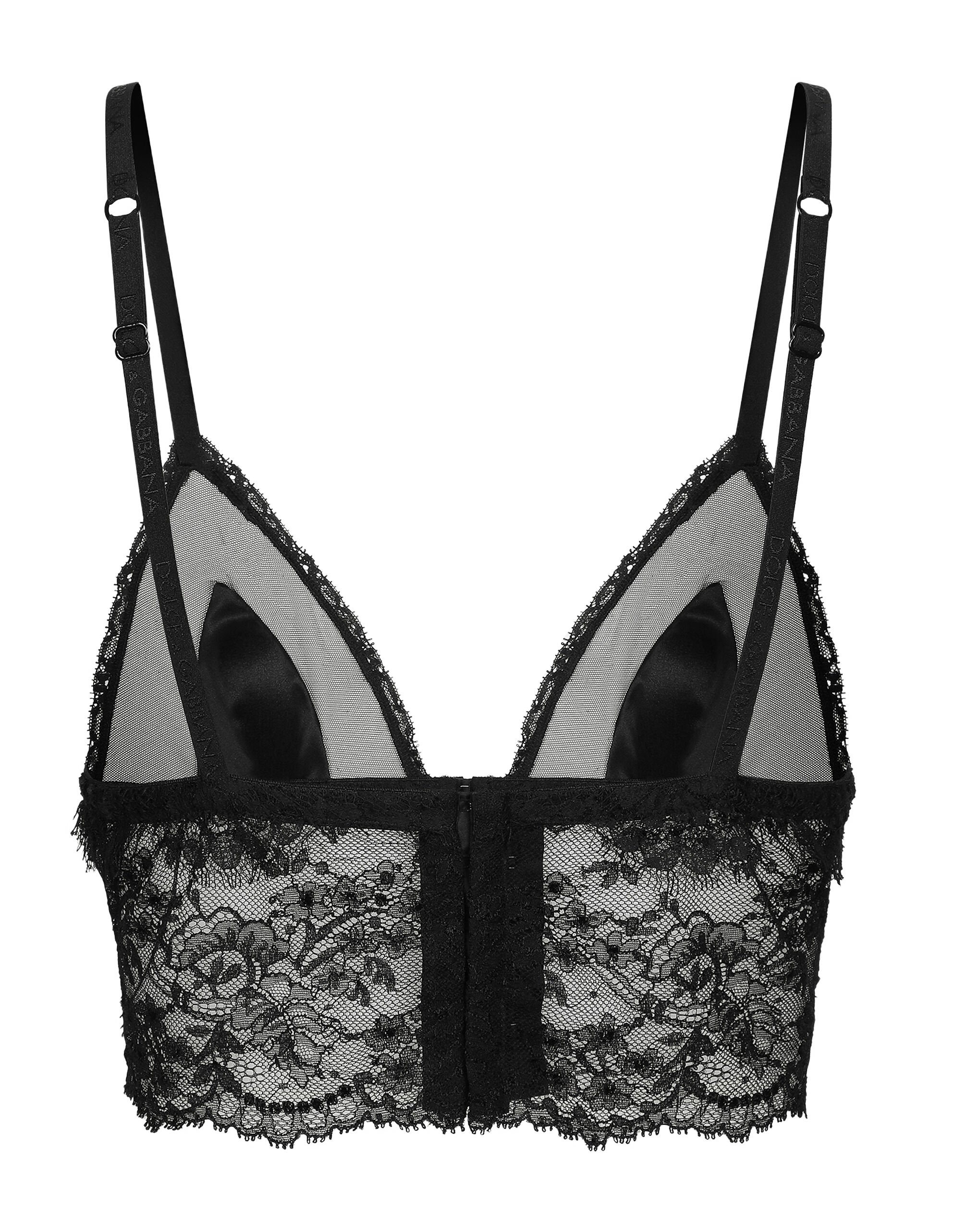 Dolce & Gabbana Lace Longline Bralette In Black