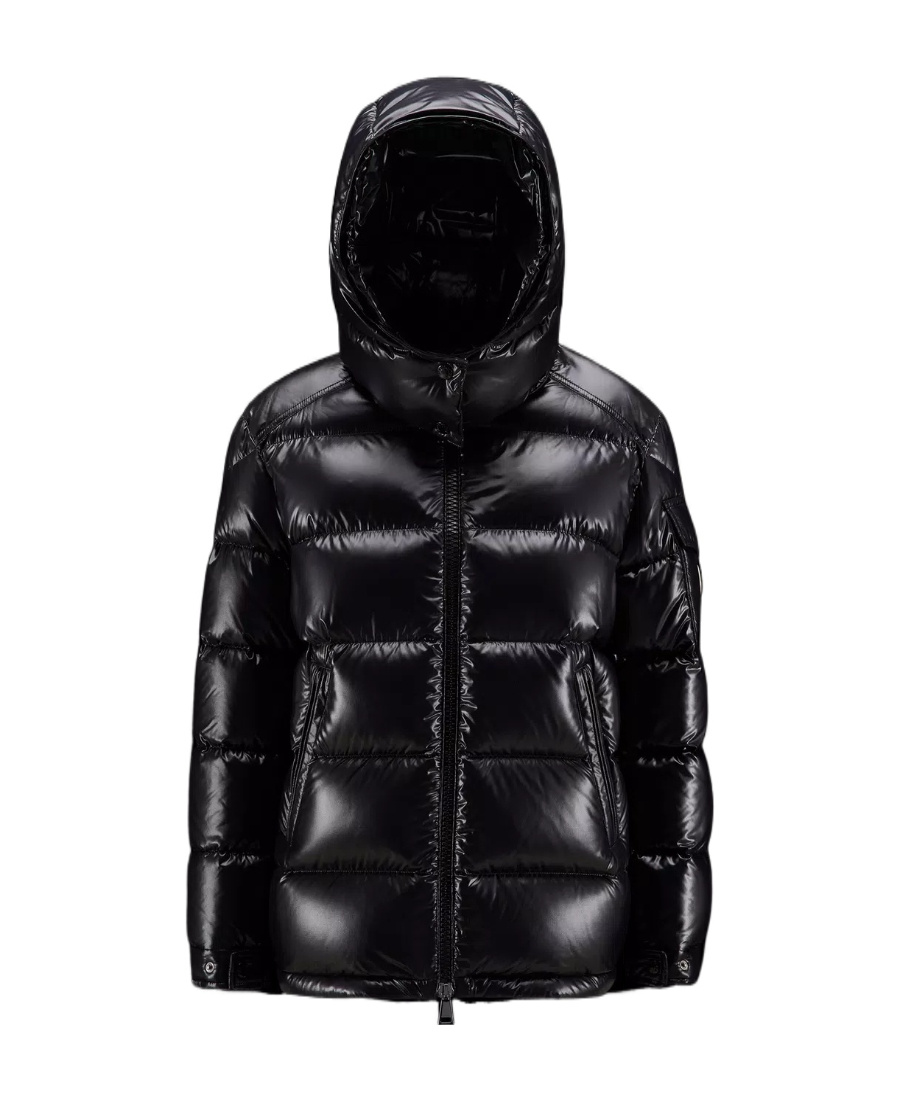 Moncler Maire Hooded Short Down Jacket Black In Black