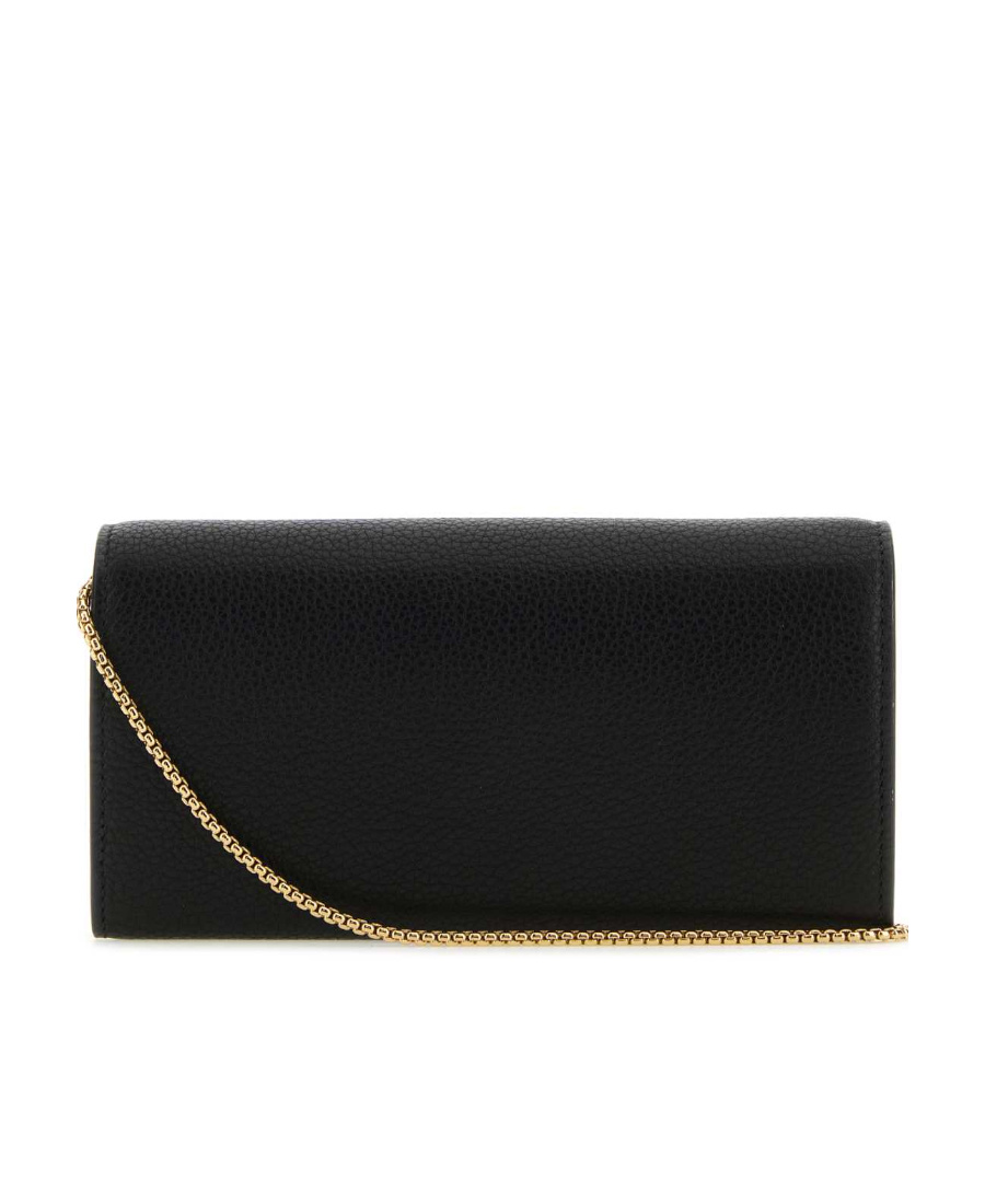 Ferragamo Gancini-plaque Leather Clutch Bag In Black