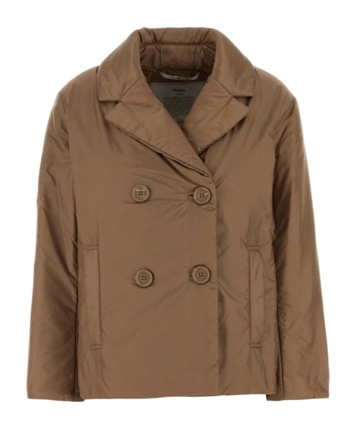 Max Mara The Cube Double-breasted Coat In Brown