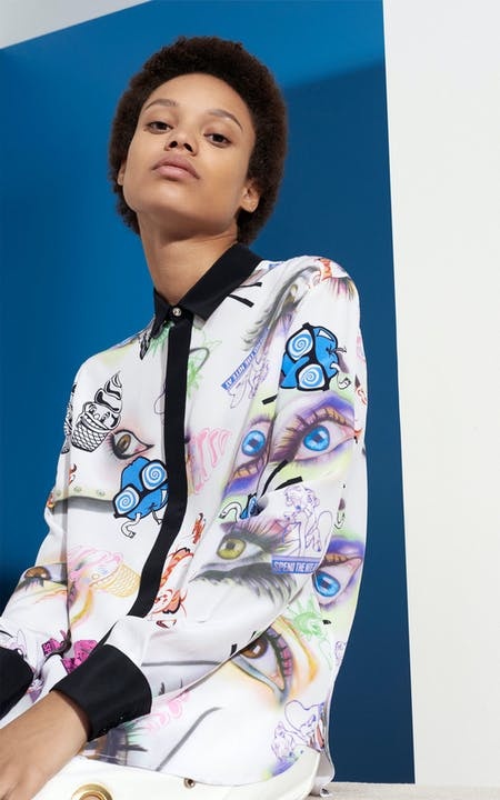 Kenzo Printed Shirt In White
