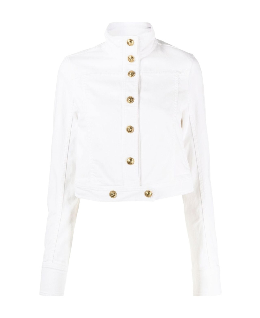Versace Jeans Long-sleeved Denim Jacket In White
