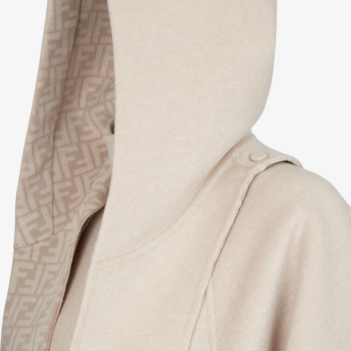 Fendi Ff Wool Parka Puffer Jackets Beige In Nude