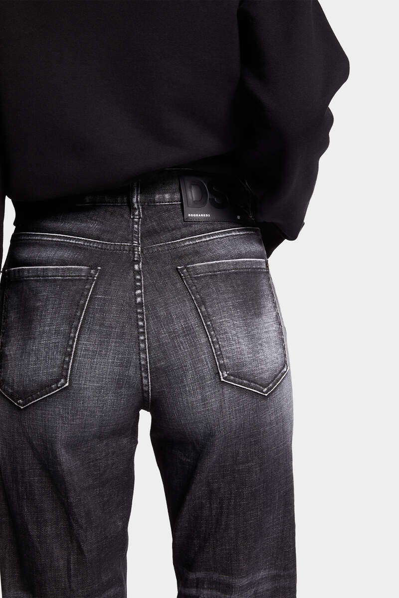 Dsquared2 Straight-leg Jeans With Faded Effect And 5 Pockets In Black