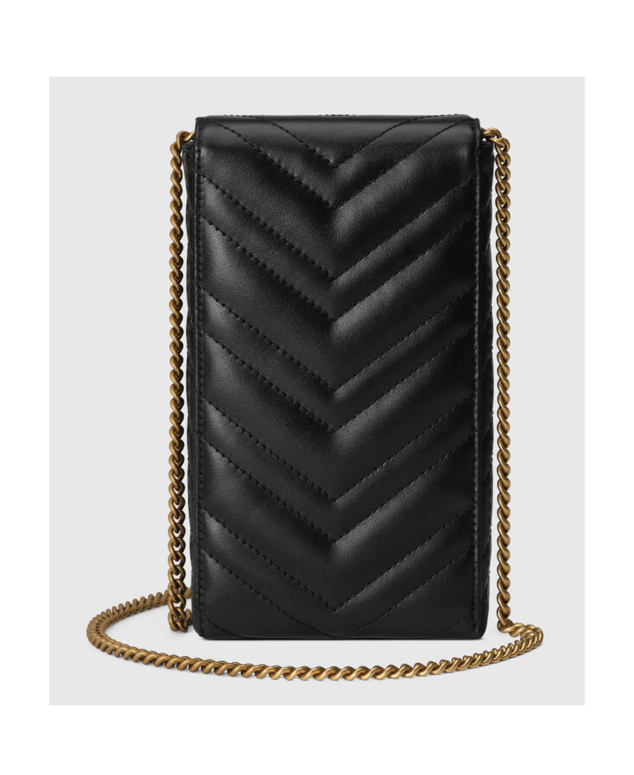 Shop Gucci Marmont Quilted Mini Bag In Black