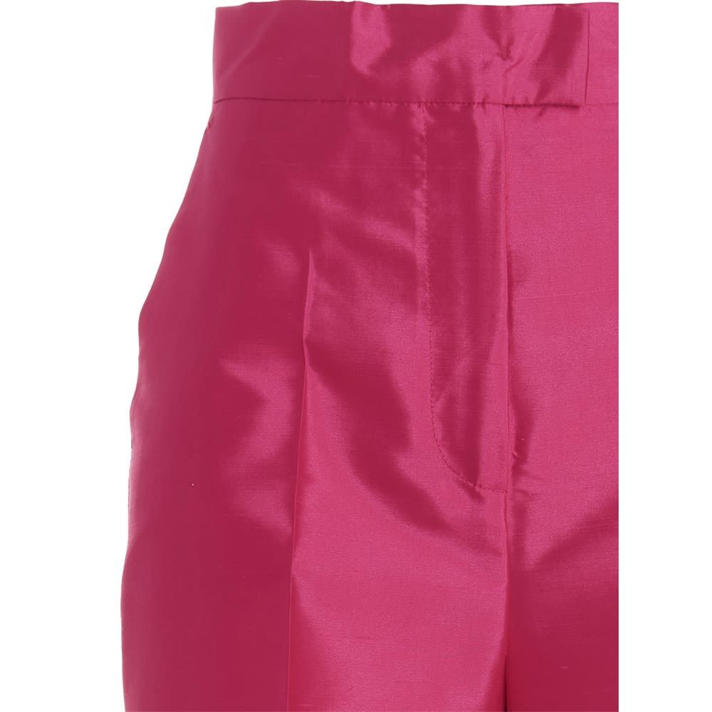 Max Mara Silk Nine-cent Pants In Red