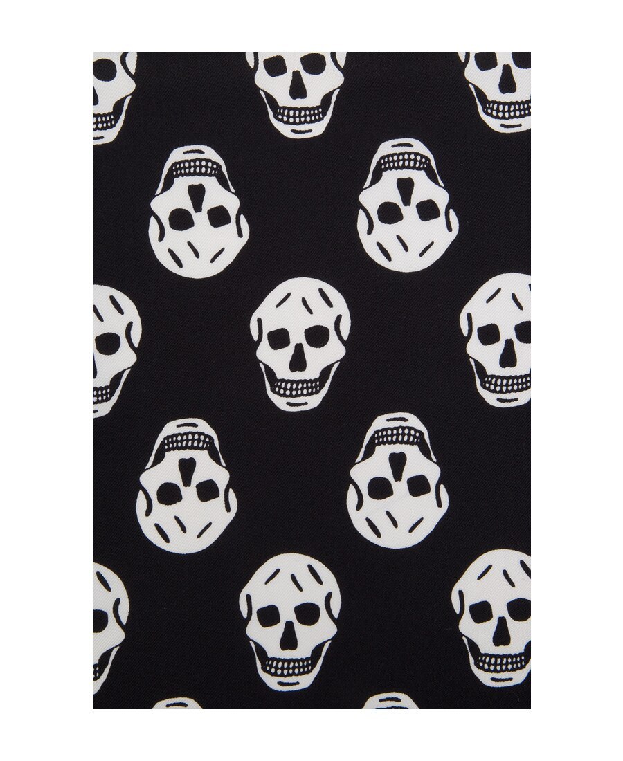 Alexander Mcqueen Men's Skull Printed Raffia Scarf In Black