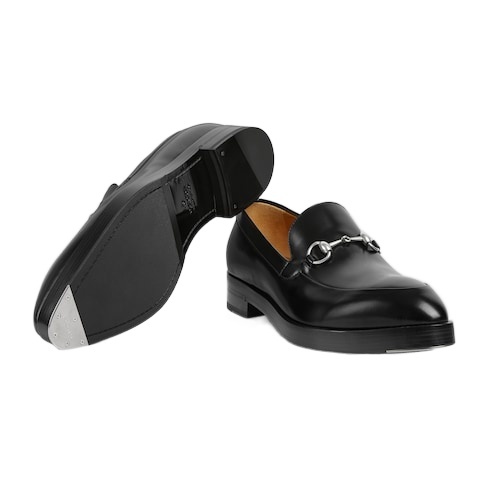 Gucci Horsebit-deatil Leather Loafers In Black