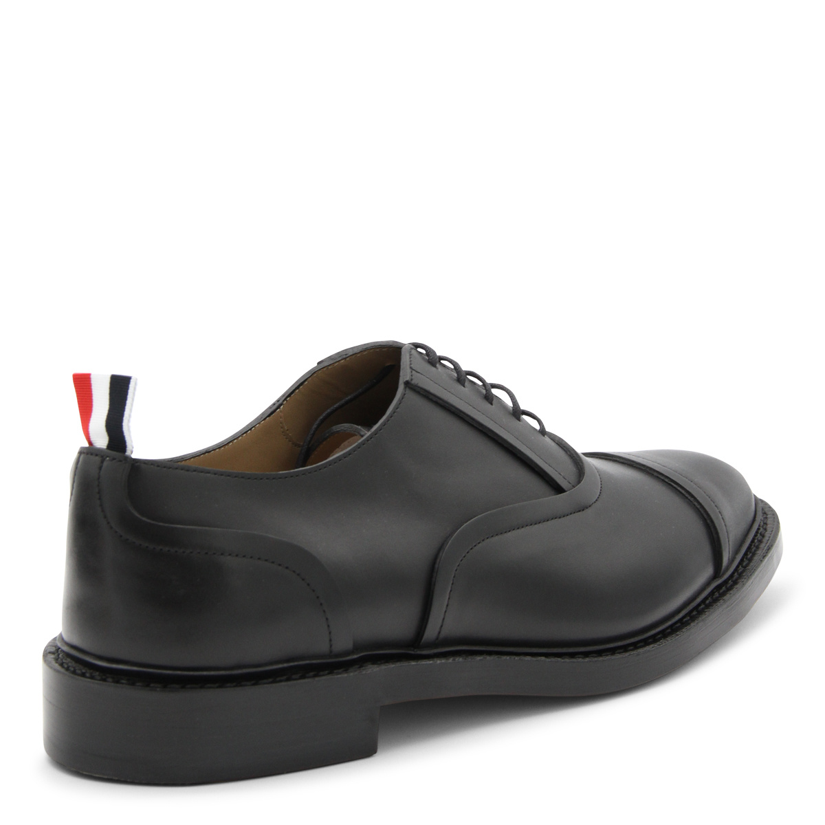 Thom Browne Toecap Leather Oxford Shoes In Black