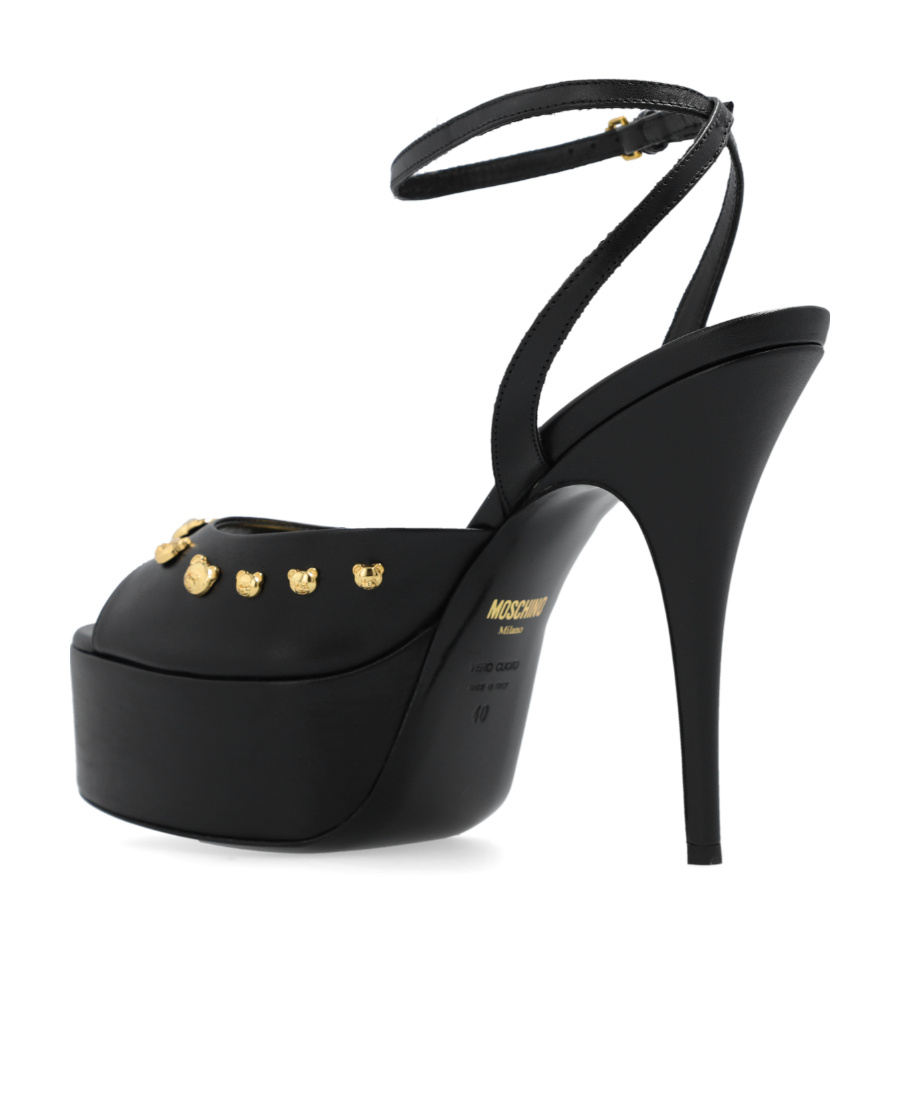 MOSCHINO TEDDY BEAR-PLAQUE 135MM PLATFORM PUMPS 