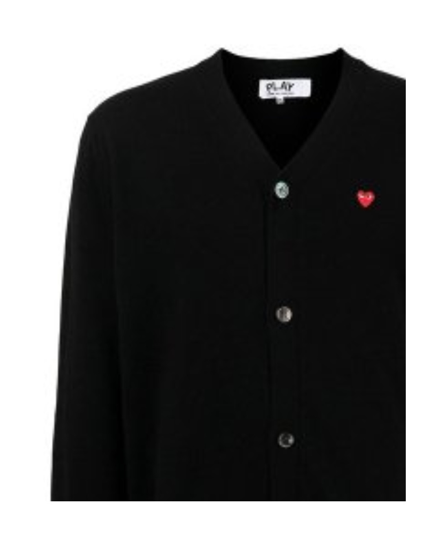 Comme Des Garçons Play Logo Details Cardigan In Black