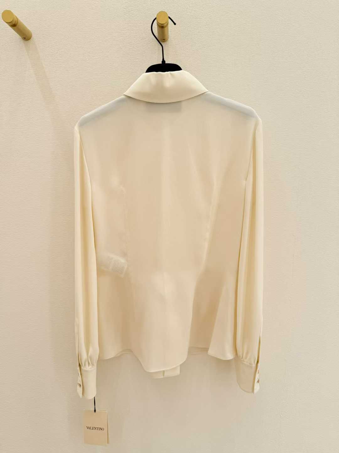 Valentino Crepe De Chine Shirt In Neutral