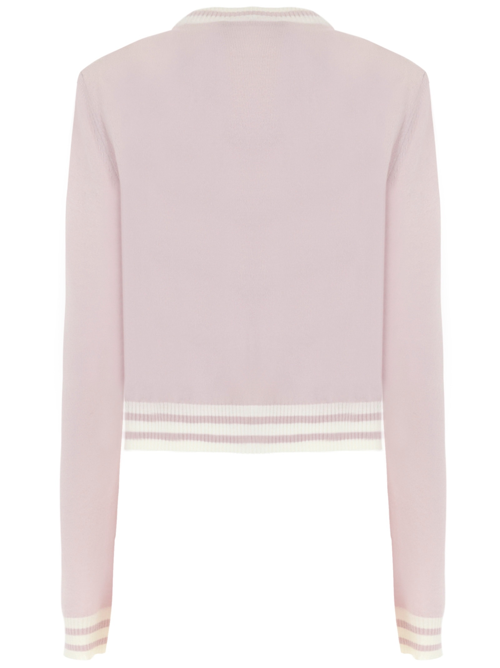 BALMAIN BALM TOP SWTSHRT CN LS CRPPD LOGO STRPD