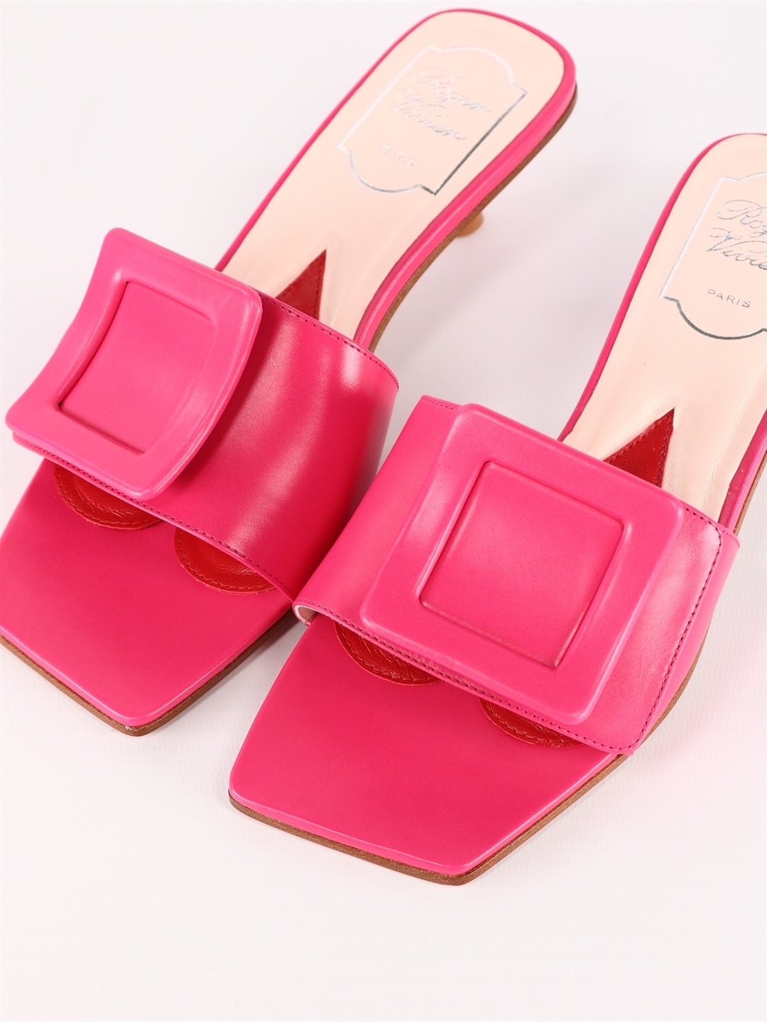 Roger Vivier Woman Sandals Fuchsia Size 5.5 Leather In Pink