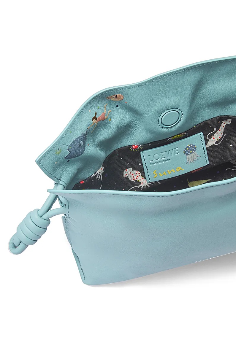 Loewe Gate Pocket Leather Crossbody Mini Bag In Blue